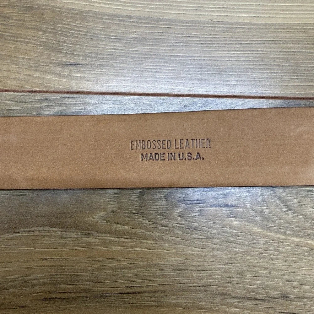 Wkleinberg Mens Belt Size 38 Brown Embossed Leather‎ USA Made